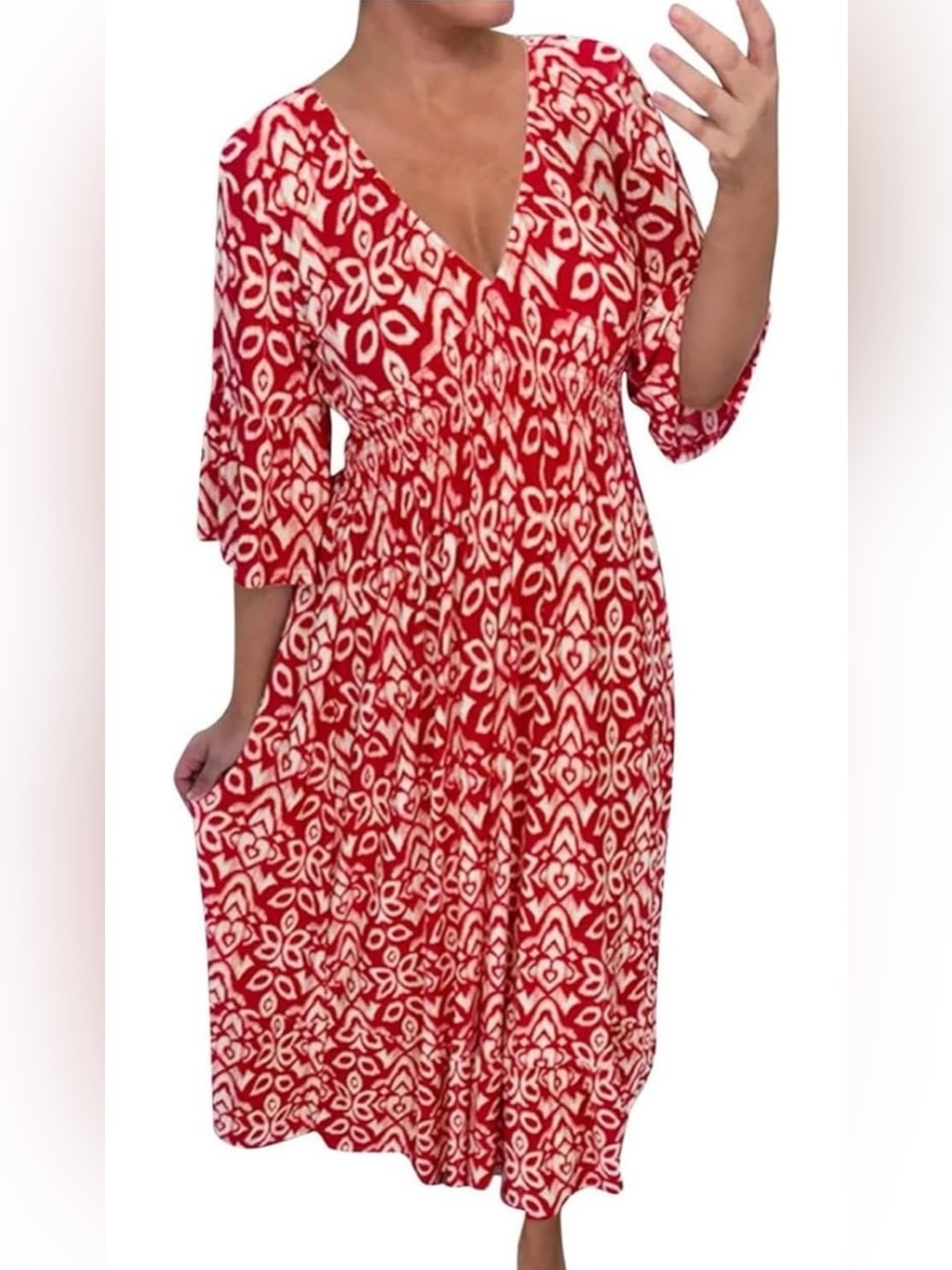 BIVENANT Womens Plus Size Bohemian Midi Dress xxl